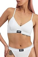 Bonds Womens CHESTY 100 Crop Bra, White, 12 US