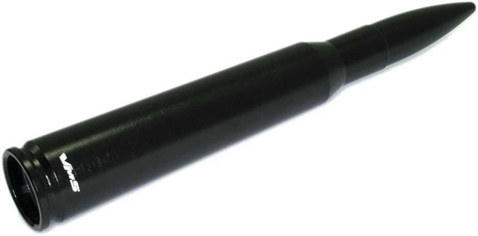 VMS Racing 50 Caliber BLACK BULLET ANTENNA in Heavy Gauge CNC Machined Billet Aluminum Short Compatible with Nissan Titan 03-19 2003-2019