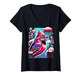 Photo Gallery donna cool bird anni 80 retrowave vaporwave northern cardinal bird maglietta con collo a v Photo Gallery donna cool bird anni 80 retrowave vaporwave northern cardinal bird maglietta con collo a v