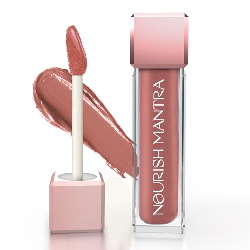 Image of Nourish Mantra's Tedha Medha Hazelnut Lipstick (3.5ml) / Creamy Matte Liquid Lipstick with SPF /Water Proof /Smudge Proof /Transfer Proof /Long Lasting /Suits All Skin Tones