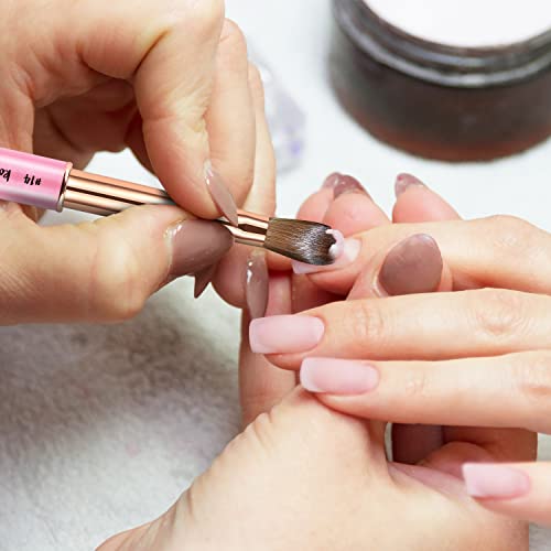 100% Pure Kolinsky Nail Brush Size 16, Oval Crimped Pressed Shaped Acrylic Nail Brushes,Metal Handle Acrylic Powder Brush Set Professional Manicure For Diy Home Salon,For Beginner And Professional #TOP2