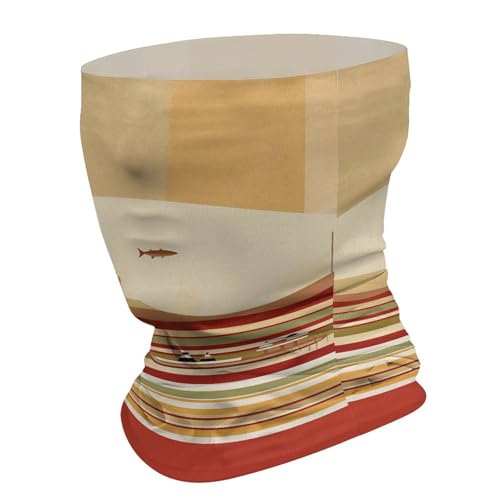 Neck Gaiter Face Mask con patrón de rayas horizontales, transpirable y a prueba de viento, cubrebocas para hombre y mujer miniatura 2