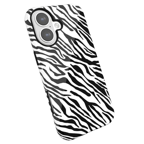 Coque de luxe zèbre iPhone 16 Plus protection rétro élégante