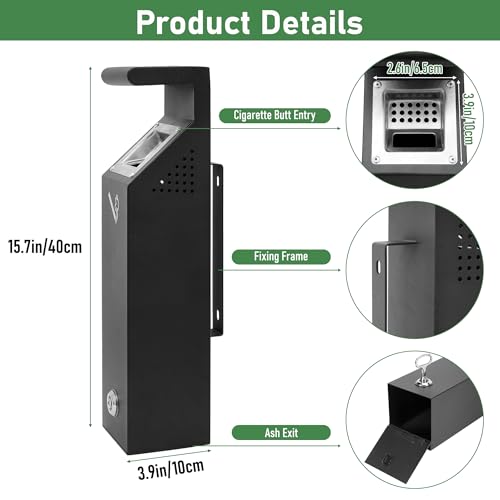 Rduigt USN35-NM589 Wall Mounted Outpost Trash Receptacle Outdoor Commercial Garbage Can Hanging Trash Can thumb #3