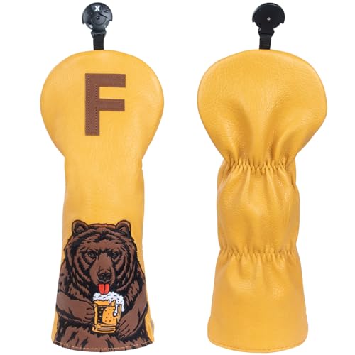 LZFAN Golf Club Head Cover Golf Head Cover Driver Headcover Fairway Wood Headcover Hybrid Club Head Cover Beer Bear (Fairway)