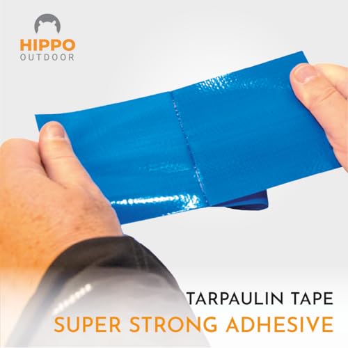 Image of Tarpaulin Repair Tape - Heavy Duty Repairs Duck Tape, Blue Duct Tape, uv Protected and Waterproof, Protect Against Chafe wear and Tear 16 ft Tape roll (1250)