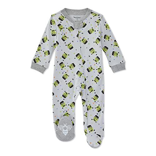 Image of Burt's Bees Baby Boys' Sleep & Play PJs, 100% Organic Cotton One-Piece Zip Front Jumpsuit, Baby Boys Footie Pajamas & PJs