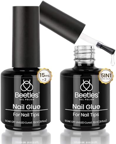 beetles Gel Polish 2Pcs 15ml Nail Glue Kit for Acrylic Nails, 5 i...