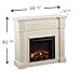 SEI Furniture Calvert Electric Carved Floral Trim Fireplace, 44.5