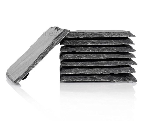 Grande 8 pièces Sets de table en ardoise naturelle Dessous de Table Lot de tapis de boisson à servir carré 12 x 12 cm Sets de table à café Mug cadeau Idée cadeau – vue 3