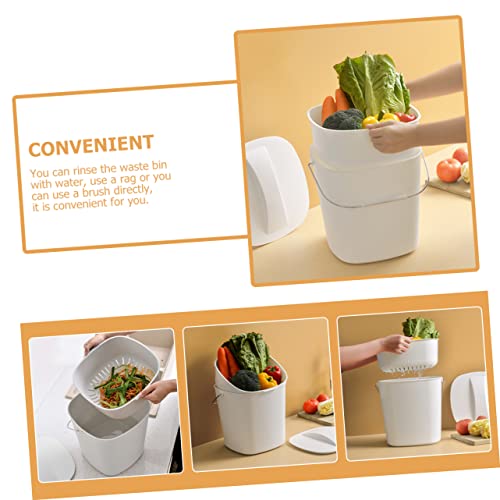 Bote de basura de cocina rectangular color blanco miniatura 6