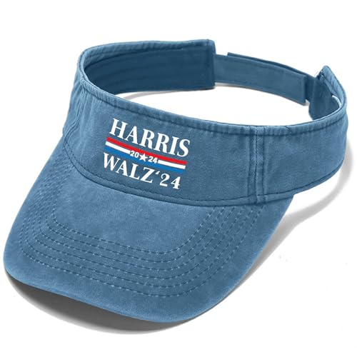 Harris Walz 2024 Campaign for President Harris Waltz Vintage Caps Sun Visor for Teens Golf Cap Lake Blue