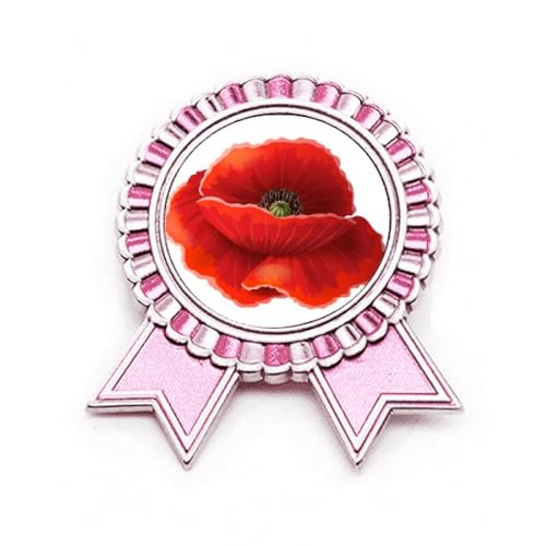 Pin's fleur rouge en métal pour embellir vos vestes de saison