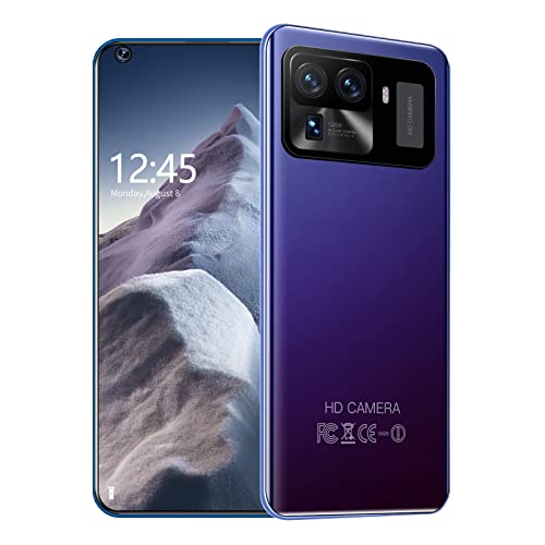 WANGFENG M11 Ultra+ 5G Smartphone Pantalla HD + 7.3 Pulgadas DotDisplay 2 Cámaras Traseras Android 10.0 Teléfonos móviles 6800mAh Batería Face ID,Blue,Large Cover