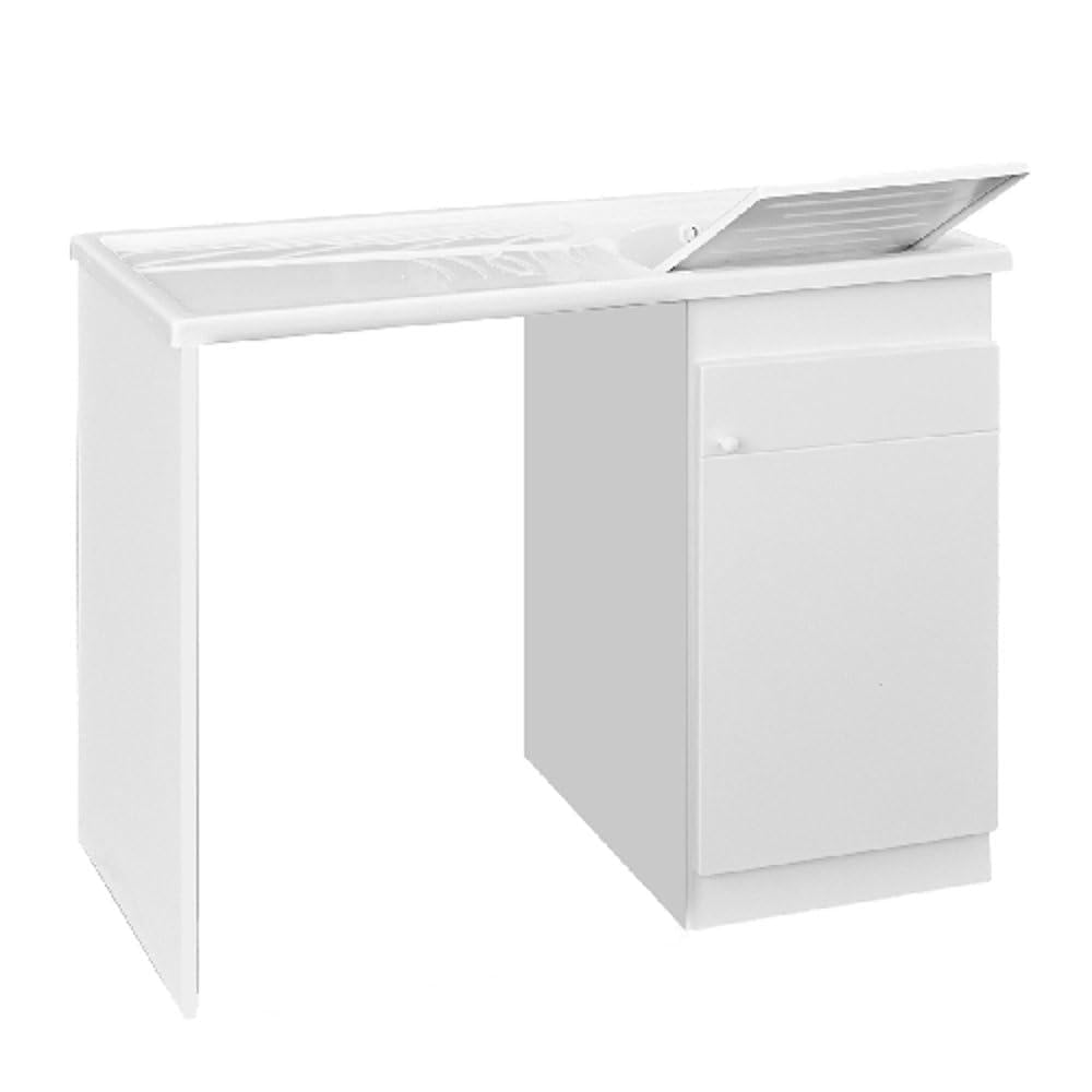 nextradeitalia 1 PZ MOBILE LAVATOIO + COPRILAVATRICE VASCA IN RESINA 60 x 107 x H.90 cm Vasca a Sx Mod.FERX.DIAERN-XNA-SX