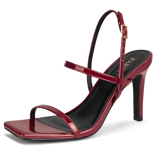 Image of Women's Strappy High Heeled Sandals Open Toe Ankle Strap heels Comfy Weddings Shoes