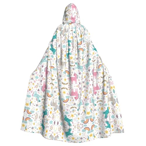 ZTPOWQA Unicorns - Capa unisex con capucha con estampado rosa, disfraz de carnaval, bailes de máscaras, festivales temáticos