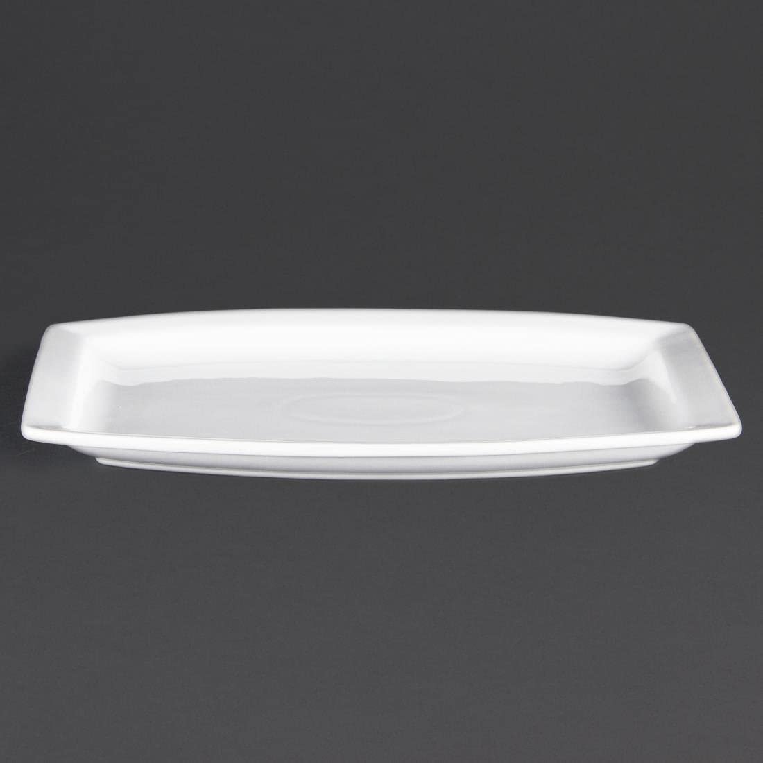 Olympia White Ware Rectangular Service Plates 320mm Porcelain Innovative 6pc