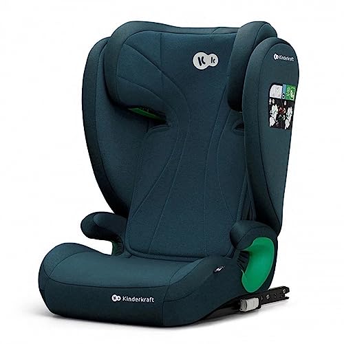 kk Kinderkraft JUNIOR FIX Silla Universal para coche Isofix, I-SIZE, Silla con Cinturón para bebés y niños, Grupo 2/3, de 15 a 36 kg, Azul