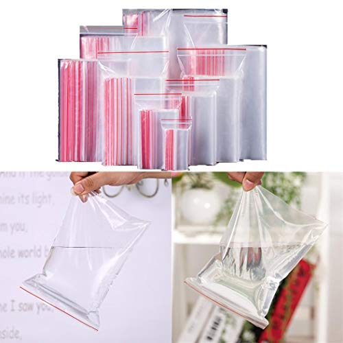 Fandazzie 500 Pezzi Borsa per Alimenti sigillata con Chiusura Lampo Trasparente Resistente e Pratica Coperchi antischizzo