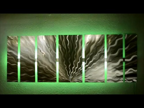 Dv8 Studio 7 Panel Vibration Led Color Changing Led Lighted Metal Wall Art Modern Abstract Sculpture Painting Decor Rgb #TOP3