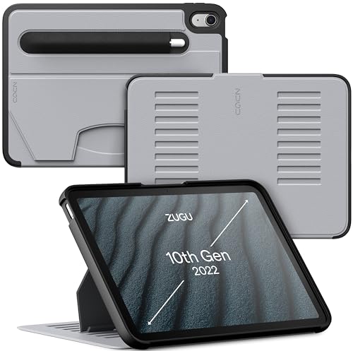 Image of ZUGU CASE iPad 10.9 Case, Ultra Slim Protective Case /Cover Designed for iPad 10.9 -inch (10th Gen, 2022) Wireless Pencil Charging, Convenient Magnetic Stand (Auto Sleep /Wake) - Arctic Gray