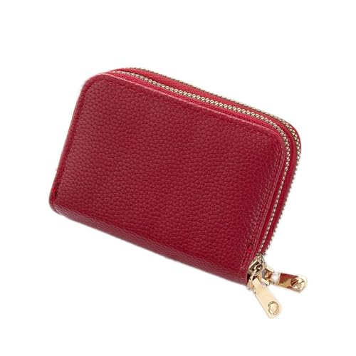 Women's Short Large Capacity Zipper Card Holder PU Leather Wallets Female Small Coin Purse Business ID Cases Pocket (Color : A) (C)