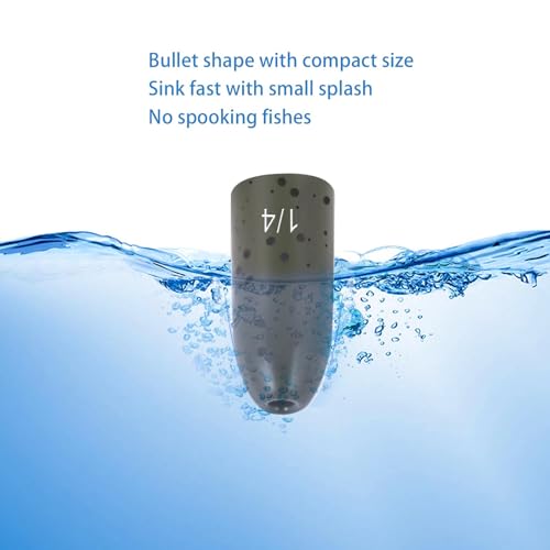 Image of 5pcs Fishing Weights, Anodized Black Tungsten Bullet Sinkers, with Sizes Laser-Engraved, No Abrasion, Never Chip, Sensitive and Great Castability
