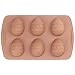 Funshowcase 6-Cavity Patterned Easter Eggs Chocolate Candy Silicone Mold 26.5x16.5x2.5cm, Medium