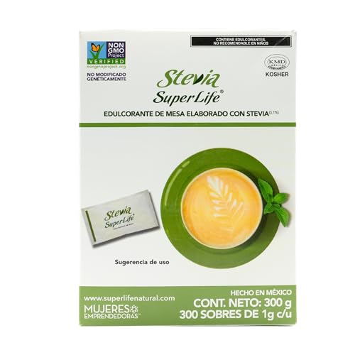 Vitamínicos, Stevia, Stevia Super Life Endulcorante de Mesa Caja con 300 sobres de 1g, 300 gramos