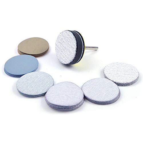 image for POLIWELL 2-Inch Multiple Grits Aluminum Oxide Wet/Dry Hook and Loop Sa