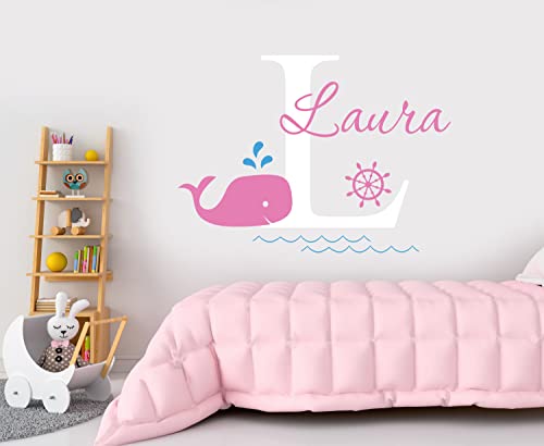 Vinilo decorativo ballena náutica para pared miniatura 5