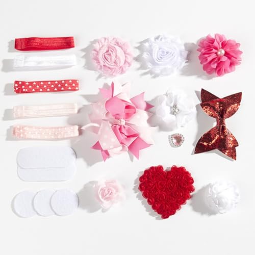 Kapmore Faixa de cabelo infantil DIY conjunto decorativo para o dia dos namorados faixa de cabeça de