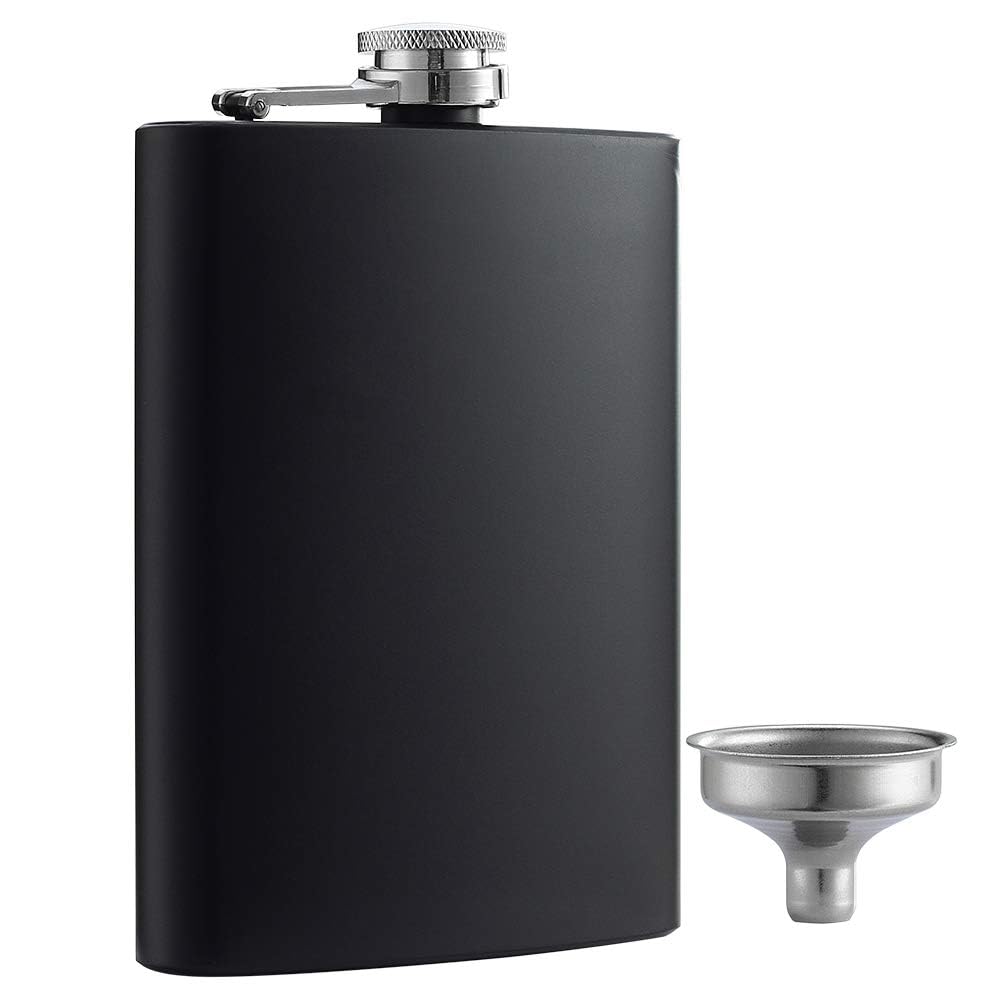 Stainless Steel Hip Flask I Engraved Design Wine Whiskey Liquor Flask I Unisex Alcoholic Drinks Holder Pocket Bottle (236 ml) (Hip Flask Black & Silver+Funnle) — Amazon image 12