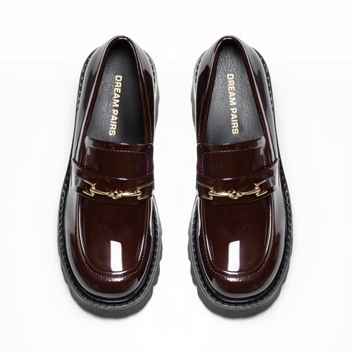 Image of DREAM PAIRS Women Loafers Platform Chunky Heel Slip On Lug Sole Casual Dressy Office Business Shoes