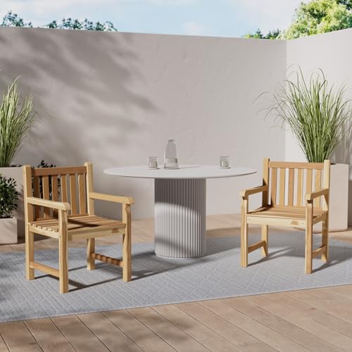 Divero Divero Gartenstuhl USEDOM aus Teak Holz, unbehandelt - Farbe: Natur-Braun Divero Divero Gartenstuhl USEDOM aus Teak Holz, unbehandelt - Farbe: Natur-Braun