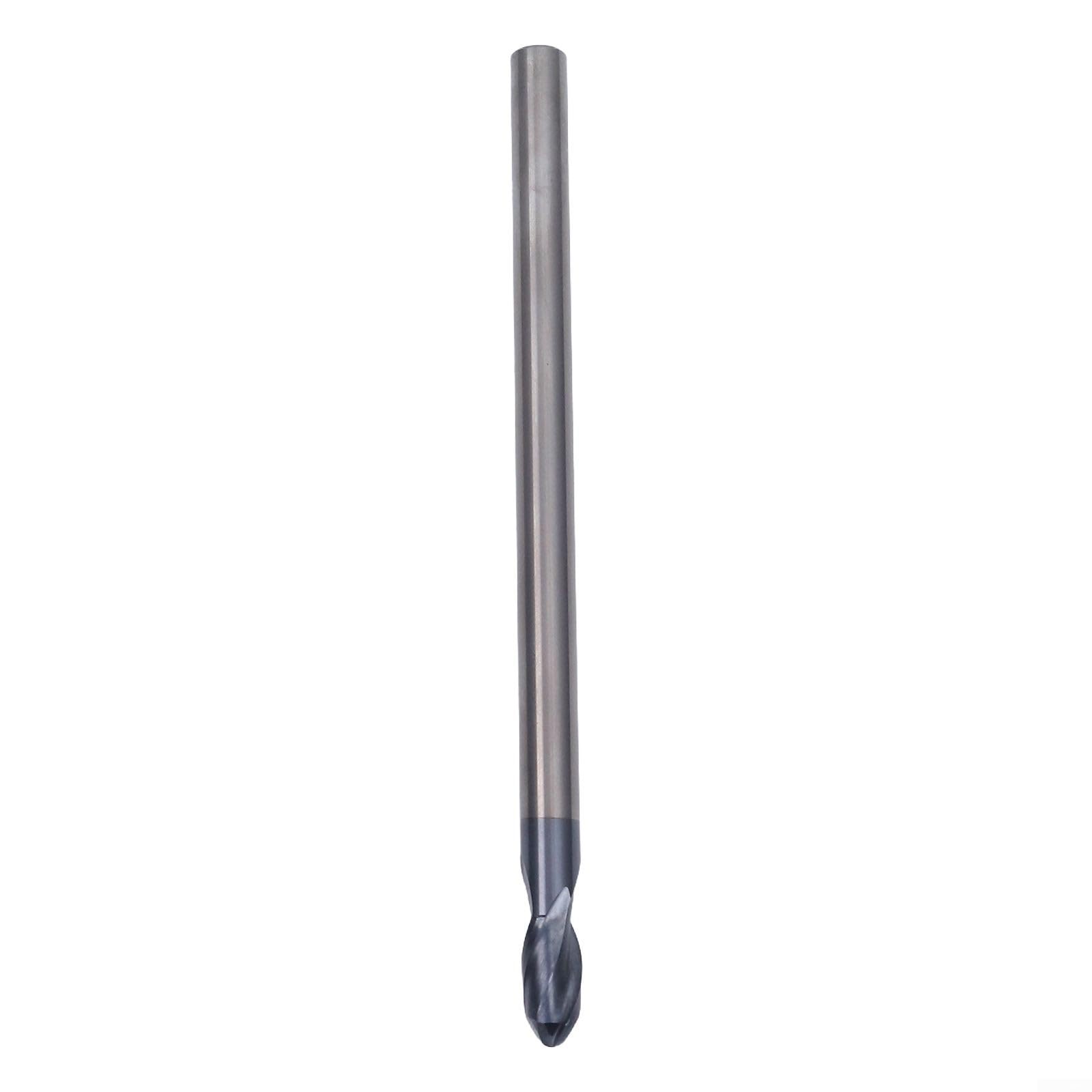 Fraise à bout sphérique en carbure de tungstène à 2 cannelures, rayon de 3 mm, tige extra longue de 100 mm, longueur totale pour fraises CNC HRC50, convient pour les moules en acier ordinaire