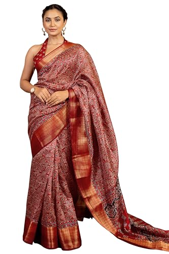 Image of MIRCHI FASHION Saree for Woman | Art Silk Floral Printed Ethnic Occasional Sari with Blouse