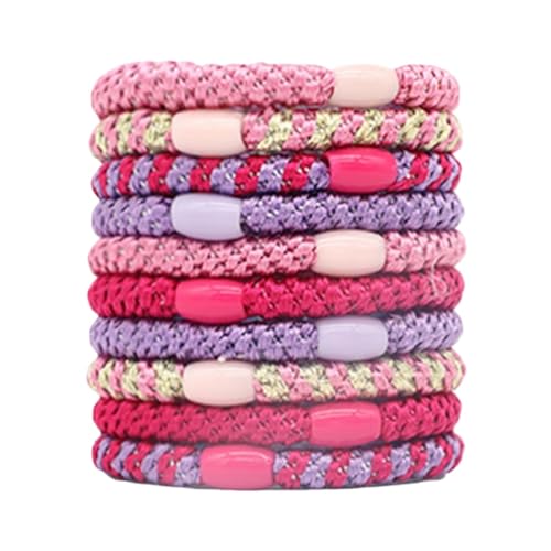 Knekkies Haargummi Original Damen Haargummis 10 Stück aus weicher Baumwolle elastische geflochtene Hair Ties Zopfgummis schonend für dickes Haar und Alltag
