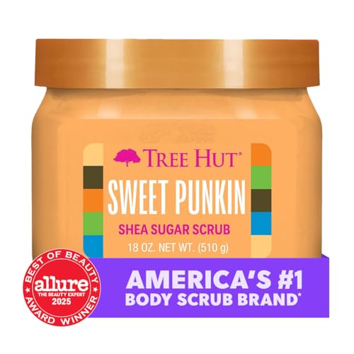 Image of Tree Hut Shea Sugar Scrub Sweet Punkin | Exfoliating Body Scrub Removes Dead, Dry Skin for a Soft & Hydrated Feel | Nourishing Essential Body Care | 18 fl oz. (Pack of 2)