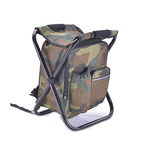 Mochila Taburete, Silla de Camping Plegable con Mochila Ligera y Almacenamiento Pockets Silla Mochila en una Bolsa de Aire, Camp, Picnic, Caminatas y Pesca Camuflaje