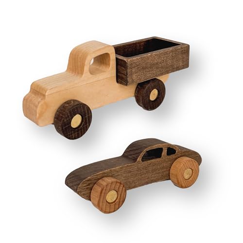 BUSY PUZZLE Wooden Toy Car and Truck Set