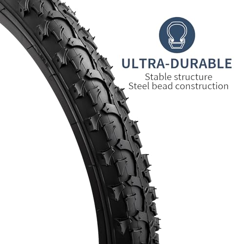 YunSCM 2Pcs 20 inch Bike Tyres 20x2.125 Tires 57-406 and 20 inch Inner Tubes AV32mm Valve Compatible with 20x2.10 20x2.125 20x2.15 Mountain/Gravel/Off Road/Road Bicycle Bike Tyre - Image 3