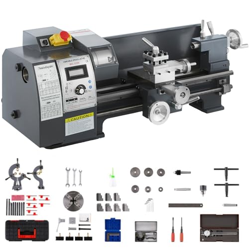 VEVOR Tour à Métaux 210x400 mm Mini Tour à Bois