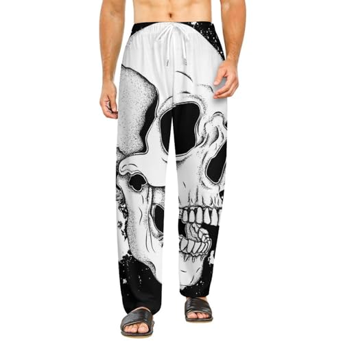 Bas de pyjama femme crâne noir et blanc idéal pour vos soirées détente à la maison