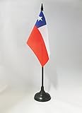 AZ FLAG Bandera de Mesa de Chile 15x10cm - BANDERINA de DESPACHO CHILENA 10 x 15 cm