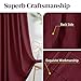Rose Home Fashion Blackout Sliding Door Curtains, Room Darkening Thermal Insulated Curtains for Living Room Bedroom, Sliding Glass Door Drapes, 1 Panel, W52 x L84, Burgundy
