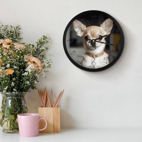 Horloge murale à quartz silencieuse noire de 25,4 cm pour la maison