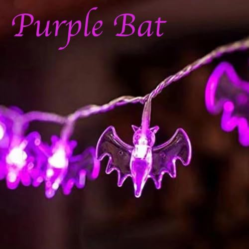 XVZ Halloween-Fledermaus-Lichterkette 3m 20 LED mit Timer Lila - Batteriebetrieben – Ansicht 2