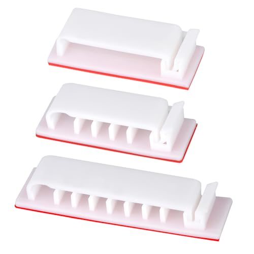Cable Management Clips, 20Pcs Cable Organizers Wire Clips Cord Holder for TV PC Ethernet Cable Desk Home Office (White)